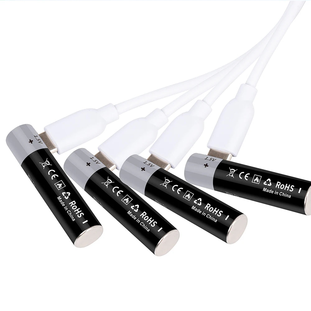 MATOV USB Rechargeable AA & AAA Lithium Ion Batteries - 3400mWh 1.5V AA Battery + 1100mWh 1.5V AAA Battery Pack for Cameras, Flashlights, Toys & Electronics