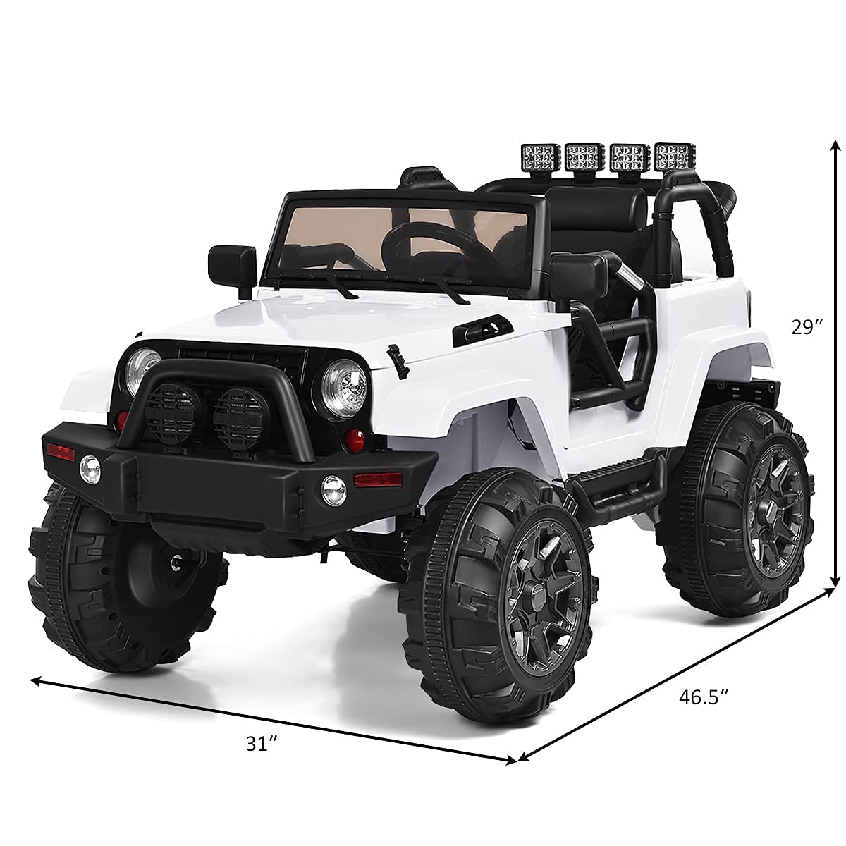 OLAKIDS 12V Battery Powered Kids Ride on Truck - Electric Toy Car with Parental Remote Control, Spring Suspension & LED Lights - Toddler Vehicle for Boys & Girls - Perfect for Birthday Gifts, Outdoor Play & Backyard Fun