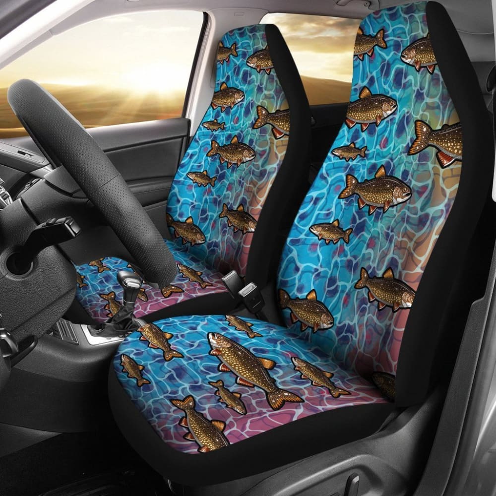 Brown Trout Fish Skin Pattern Waterproof Fishing Car Seat Covers - Durable & Comfortable for Outdoor Adventures, Hunting Trips & Truck Protection