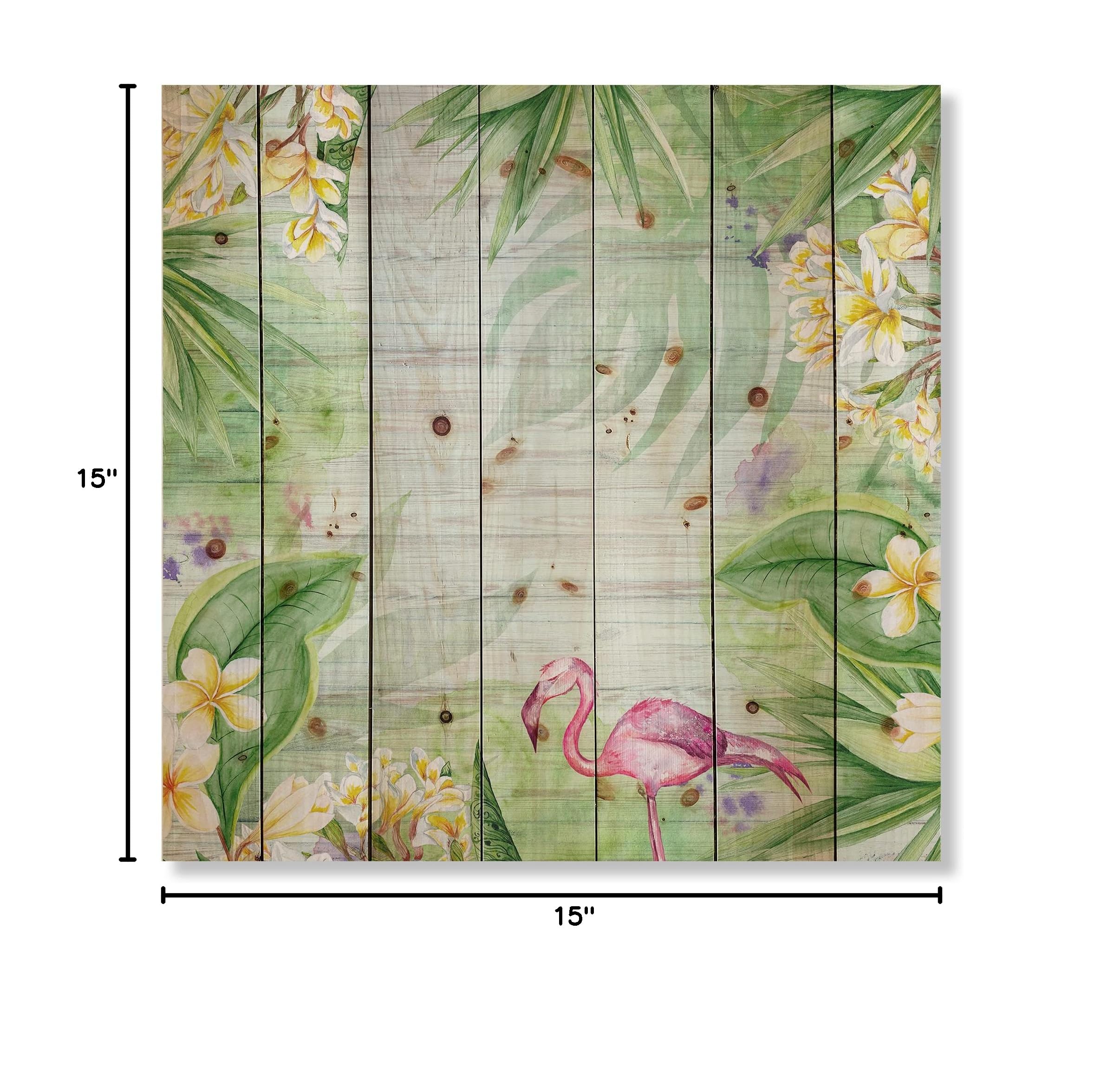Tropical Floral Wood Wall Art - Pine Decor for Living Room & Bedroom