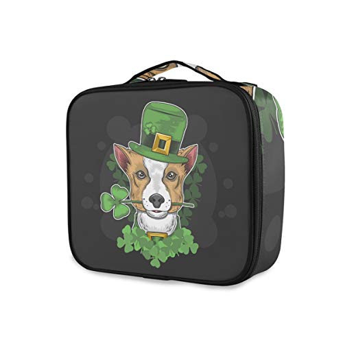 ALAZA Professional Cosmetic Makeup Bag Organizer - St. Patrick's Day Themed Makeup Box for Dogs | Perfect for Pet Grooming, Travel & Holiday Events