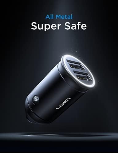LISEN USB C Car Charger Adapter - 12V Cigarette Lighter to Dual USB PD & QC3.0 Fast Charging Port for iPhone 16/15 Pro Max, iPad, Samsung S24 - Perfect for Road Trips & Daily Commuting