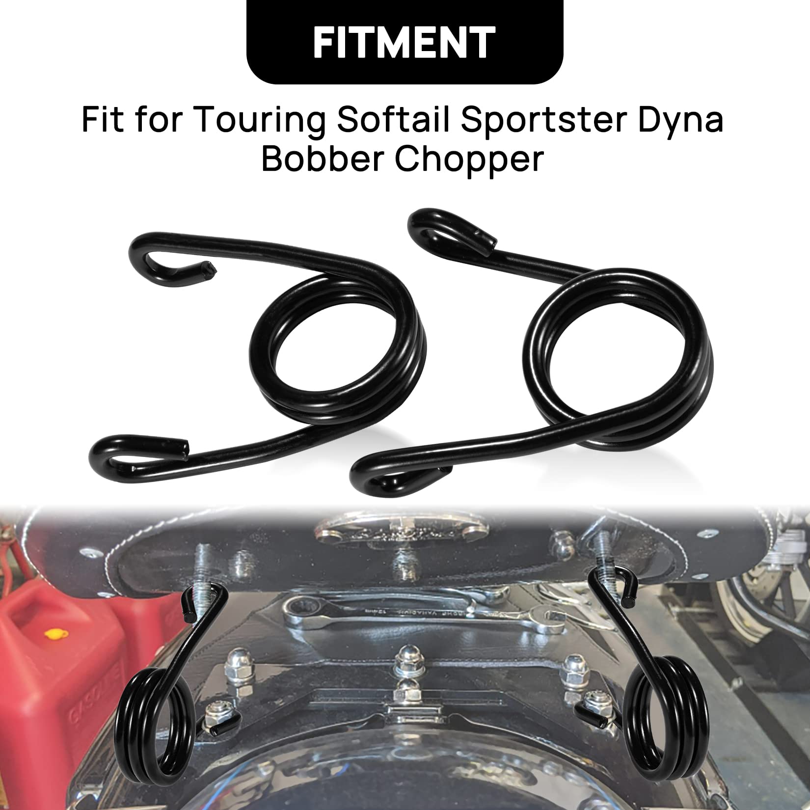PSLER Universal Motorcycle Solo Seat Springs - 2 Pack 3.15