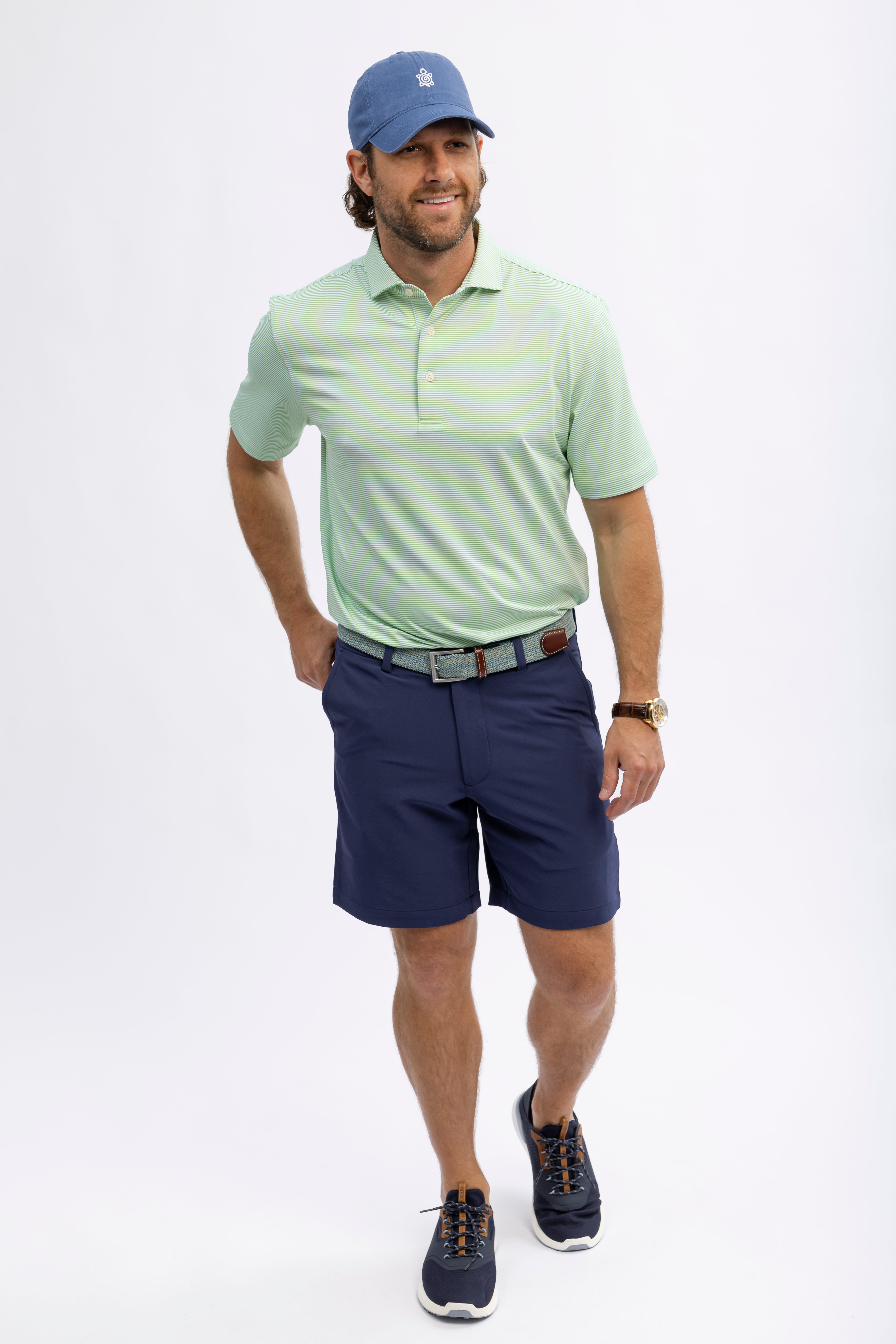 Andrew Stripe Performance Polo Shirt for Men - Moisture-Wicking, Breathable & Quick-Dry Golf & Tennis Shirt - Perfect for Sports, Work & Casual Wear