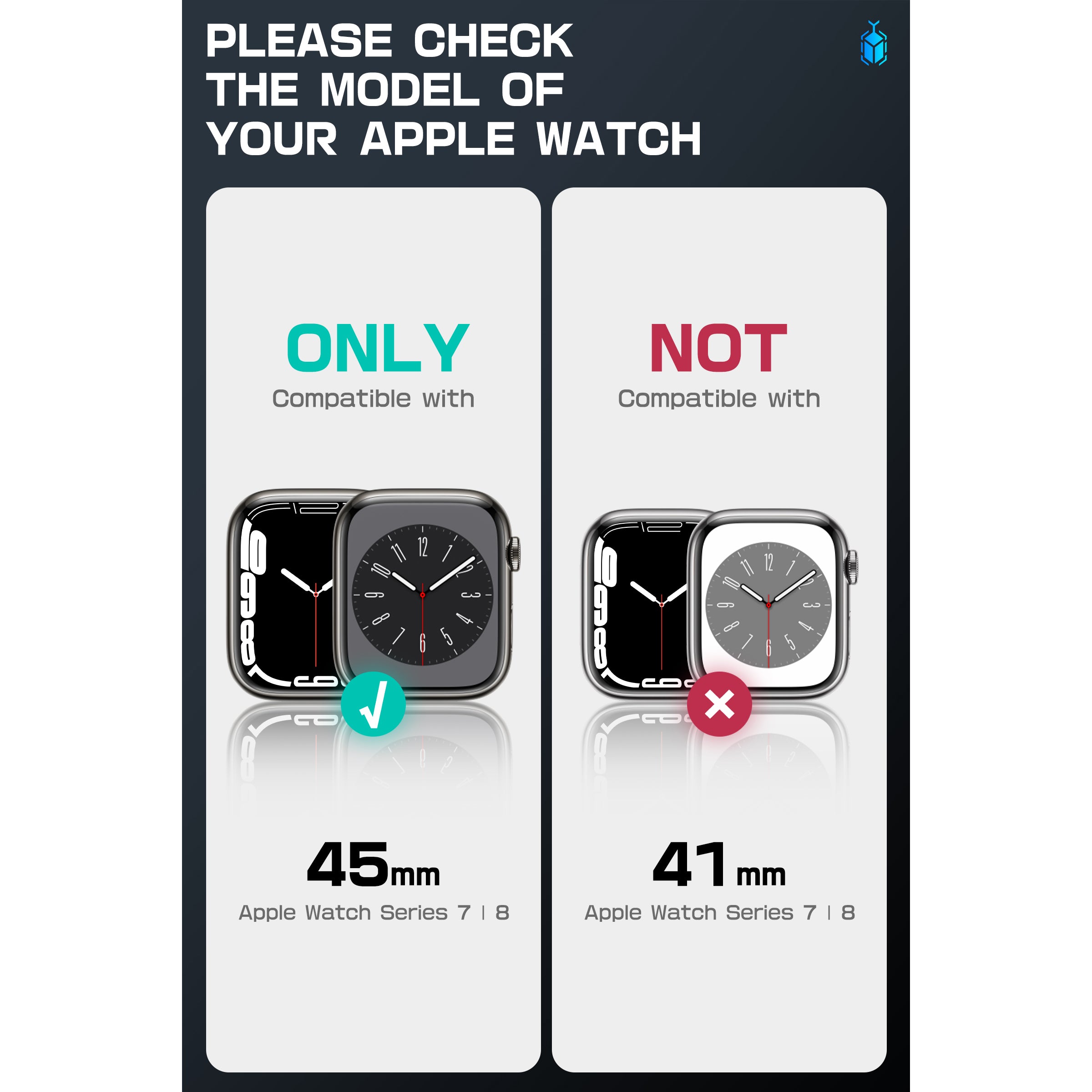 Apple Watch 45mm Unicorn Beetle PRO Rugged Case with Tempered Glass Screen Protector - Dark Green | Shockproof Protective Cover for Outdoor Sports & Active Lifestyle