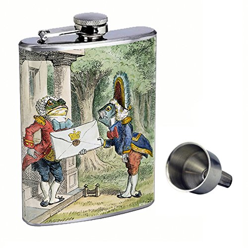 Premium 8oz Stainless Steel Whiskey Flask with Free Funnel - Alice Perfection In Style D-001 - Leakproof & Durable for Outdoor Adventures, Camping, Travel & Gifts