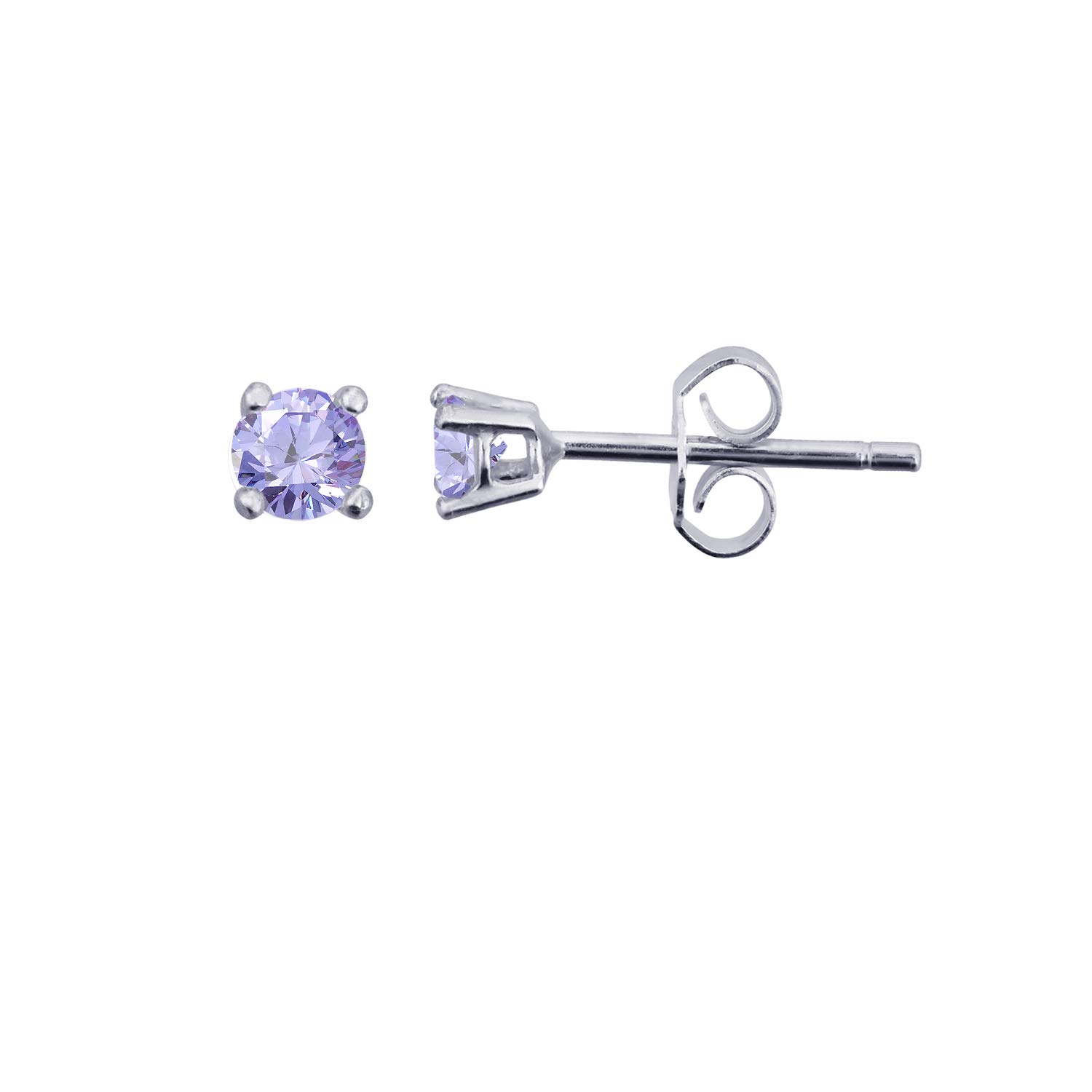 DECADENCE 925 Sterling Silver 3mm Round AAA Cubic Zirconia Stud Earrings for Women | Multi Gemstone Colors | Elegant Everyday Jewelry for Work & Special Occasions