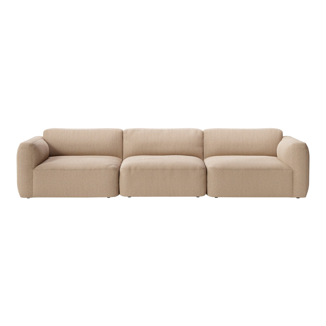 Develius Mellow Model D 3-Seater Sofa - Modern Comfortable Fabric Couch for Living Room, Lounge & Family Room - Soft Sectional Sofa with Plush Cushions for Home Decor & Relaxation