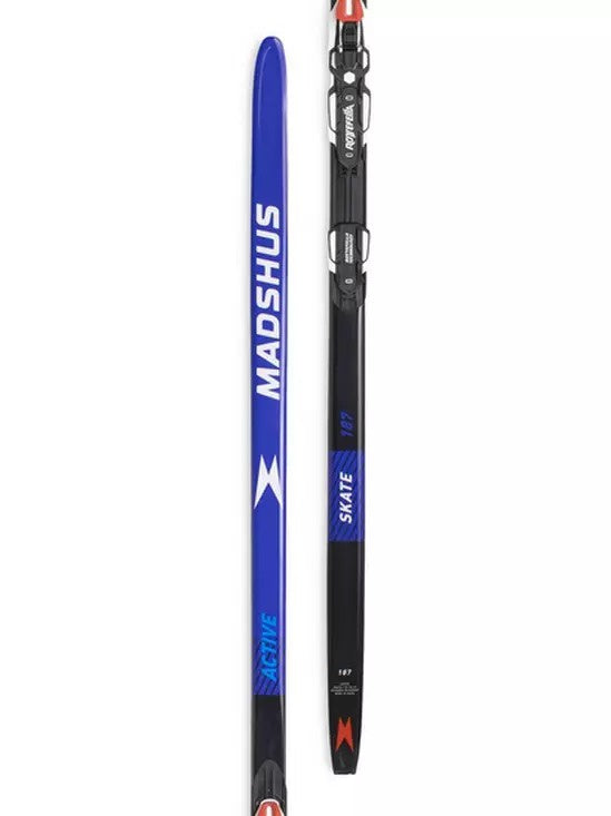 Madshus 2024 Active Skate Ski with Rottefella Performance Skate Bindings - Cross-Country Skiing for Fitness & Winter Sports Enthusiasts