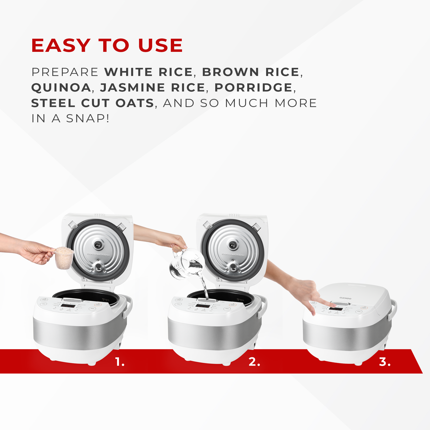 6 Cup Micom Rice Cooker (CR 0605F) - Smart Fuzzy Logic Technology, Keep Warm Function, Non-Stick Inner Pot - Perfect for Small Families, Dorm Rooms & Meal Prep