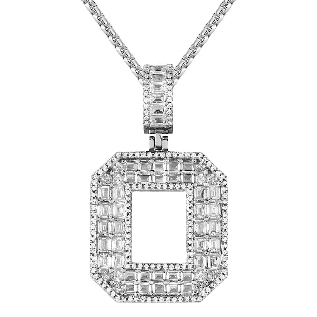 Custom Sterling Silver Initial Letter Pendant - Emerald Cut Personalized Jewelry for Women - Perfect for Birthdays, Anniversaries & Gifts