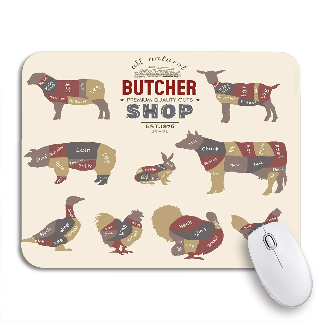 Adowyee Gaming Mouse Pad - Non-Slip Rubber Backing, 9.5