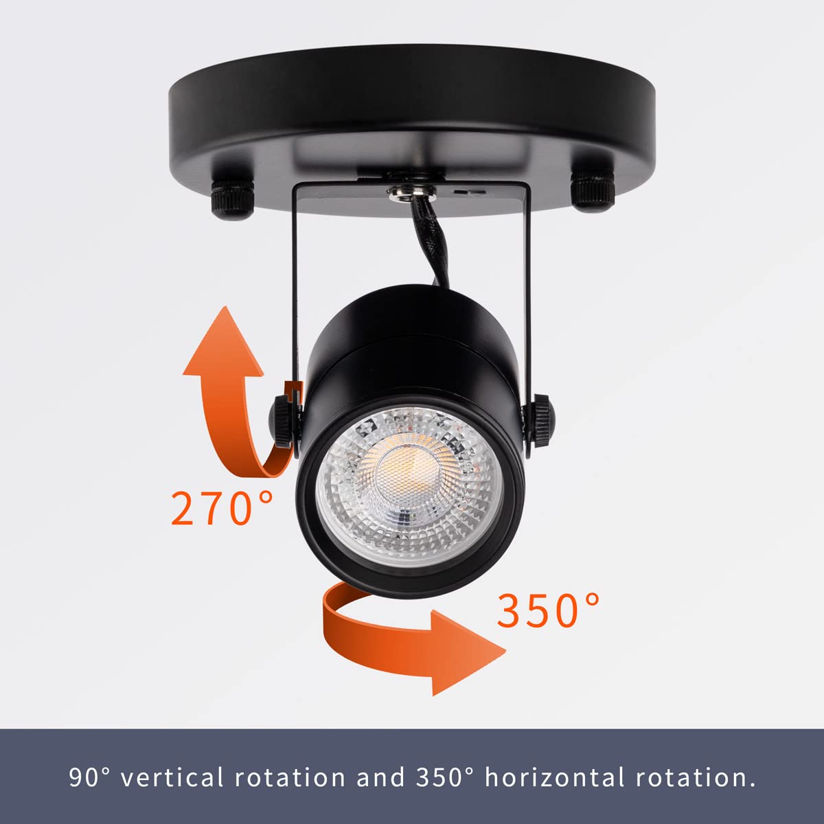 Mirrea 3 Pack Black Ceiling Spotlight Bulb - Replaceable GU10 LED Spot Lights 8W, 3000K Warm White, 90 CRI, 38° Beam Angle - Perfect for Living Room, Bedroom, Kitchen, and Office Lighting