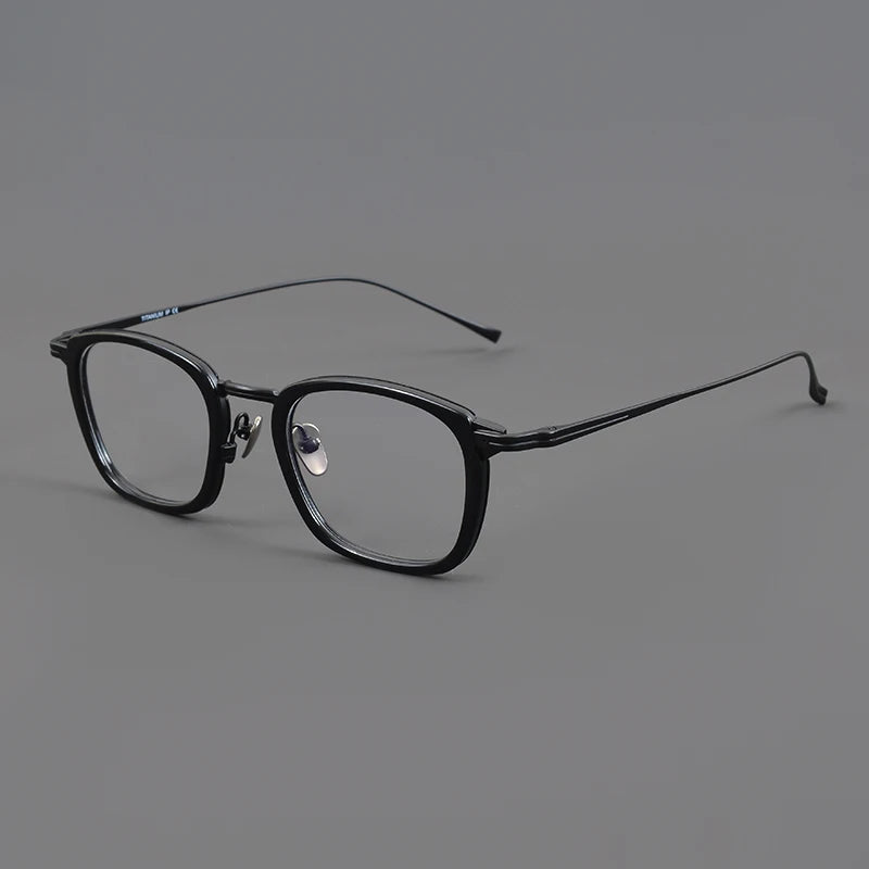 Stylish Aimee Unisex Full Rim Big Square Titanium Acetate Eyeglasses 94224 - Trendy Lightweight Frames for Work, Reading & Fashion