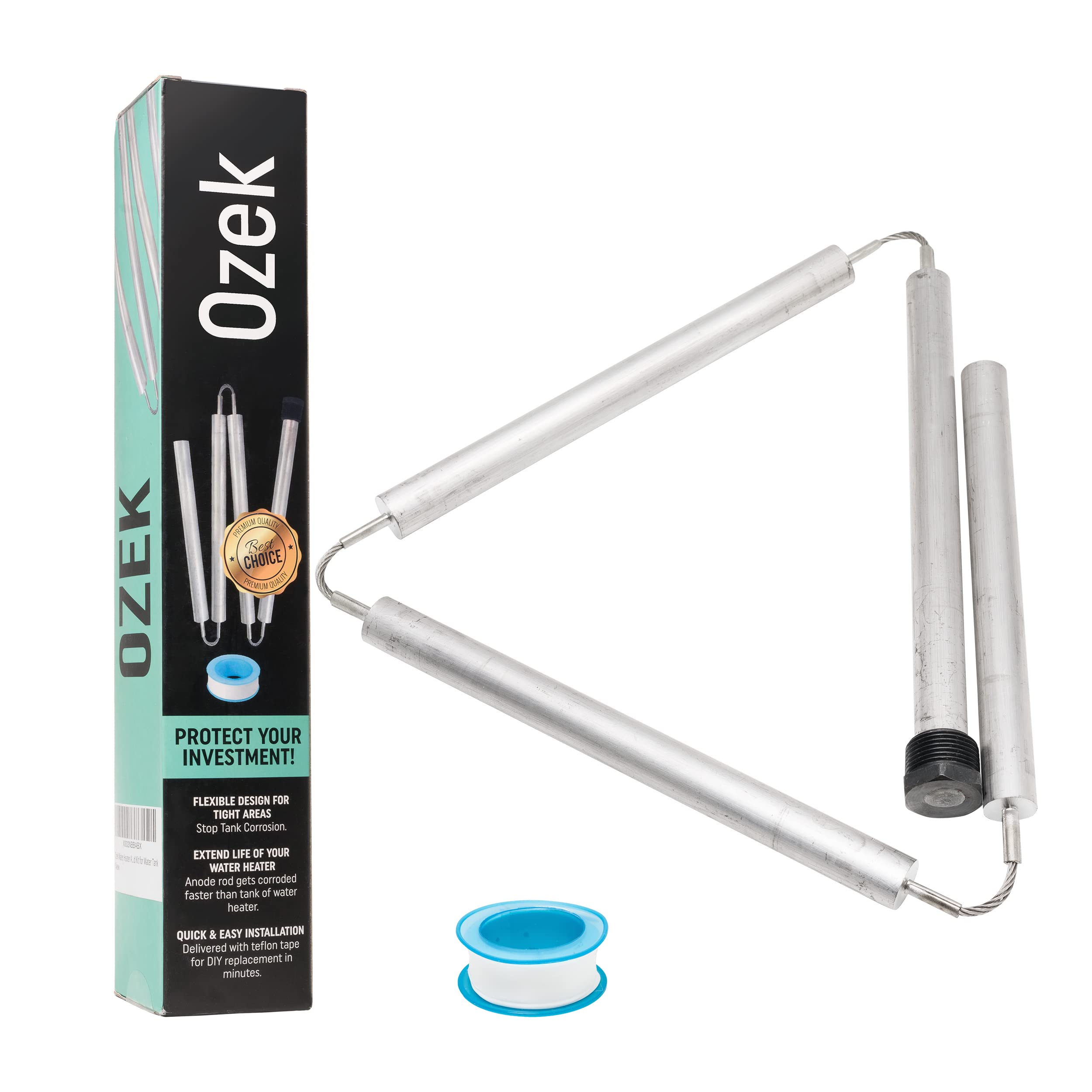 Ozek 44-Inch Magnesium Flexible Water Heater Anode Rod - Replacement for Hot Water Tanks - Extends Water Heater Life | Ideal for Home, RV & Mobile Home Water Heaters