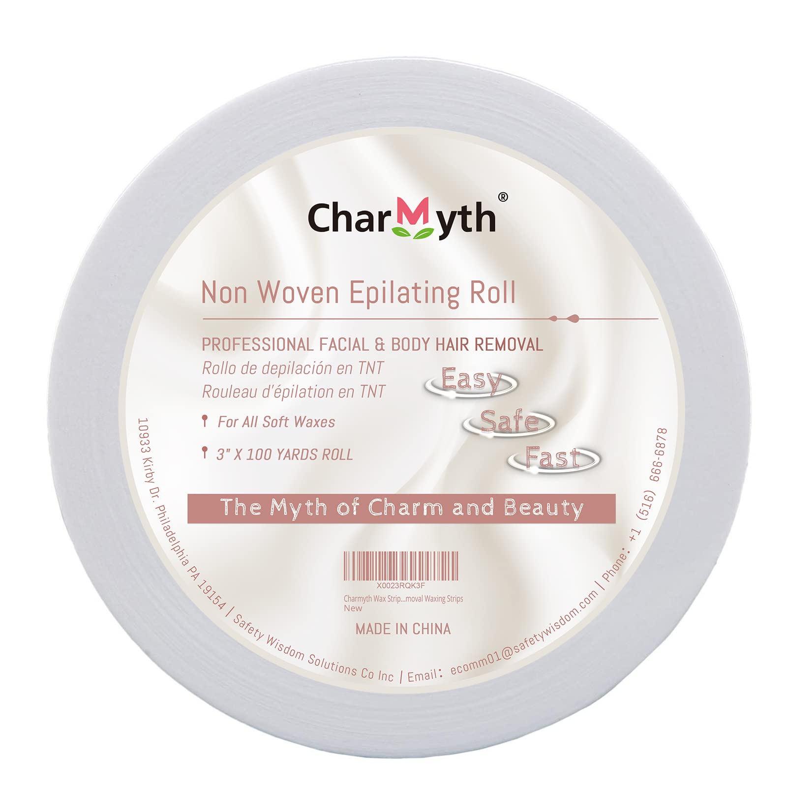 100 Yard Non-Woven Disposable Wax Strips for Body & Face Hair Removal - Gentle Epilating Roll for Smooth Skin at Home or Salon