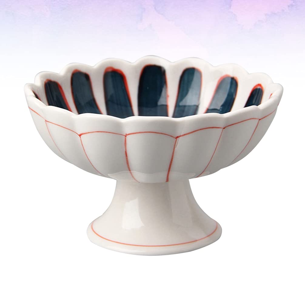 Hemoton 1pc Japanese Style Ceramic Bowl with Stand - White Salad Bowl for Dining, Kitchen & Tableware - Perfect for Sushi, Ramen, Rice Bowls & Home Decor