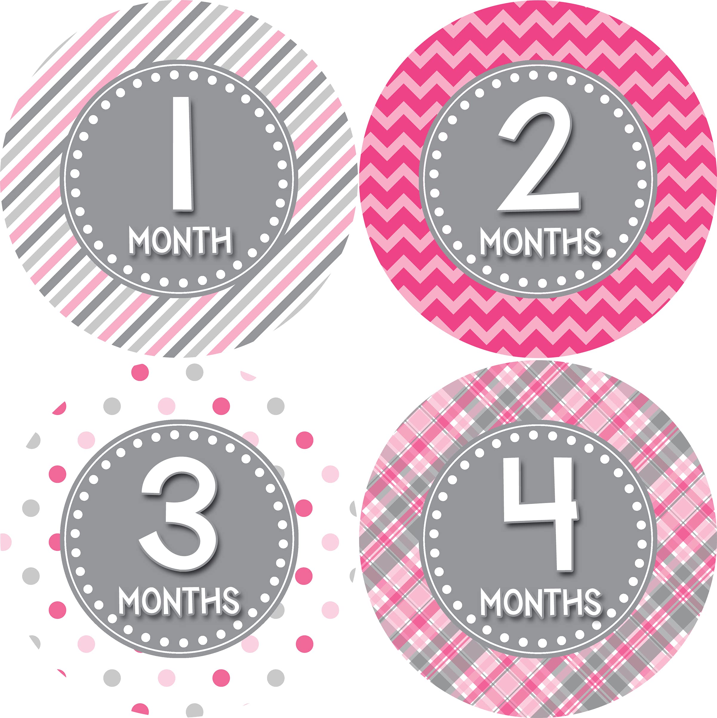 Baby Monthly Milestone Stickers for Newborn Girls - Adhesive Photo Props for 1-12 Months - Perfect for Baby Shower Gifts, First Birthday Decor & Memory Books (Style 411)