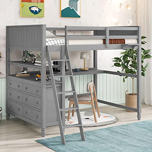 Gray/With Desk and Drawer