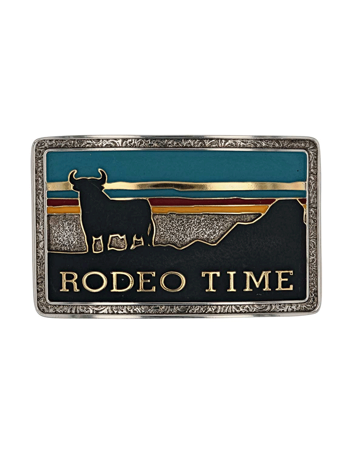 Montana Silversmiths A919DB Rodeo Time Southwestern Style Belt Buckle for Men - Western Cowboy Fashion Accessory for Rodeo, Country Music Festivals & Ranch Wear