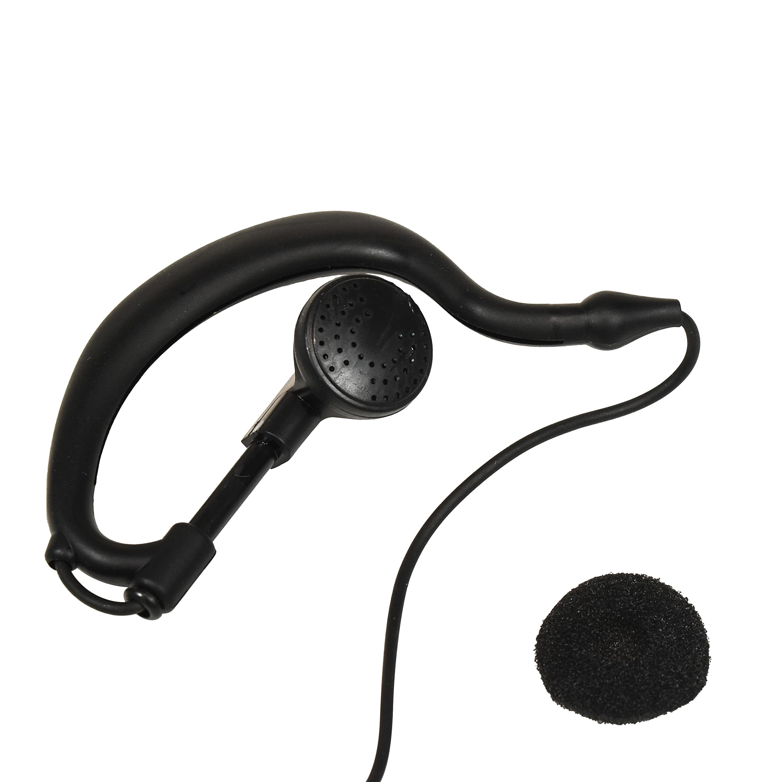 HQRP 4-Pack G Shape 2 Pin Earpiece Headset with PTT Mic - Compatible with Kenwood Pro-Talk, Pro-Power, Free-Talk, Protalk XLS, FreeTalk XLS - Ideal for Two-Way Radios, Security, Construction & Outdoor Communication
