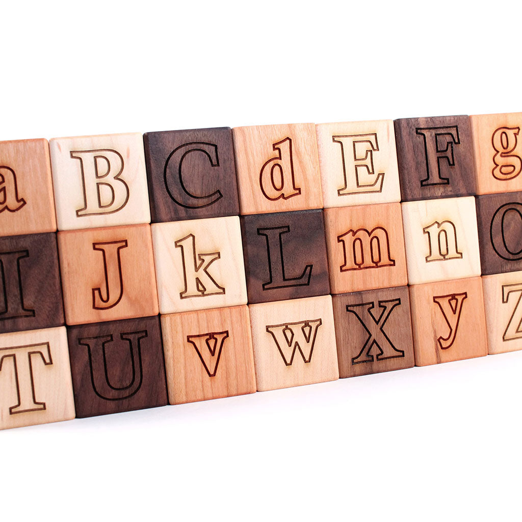 26 Piece Wooden Alphabet Blocks Set - ABC Learning Toys for Toddlers - Perfect for Preschool Education, Early Childhood Development & Fun Playtime Activities