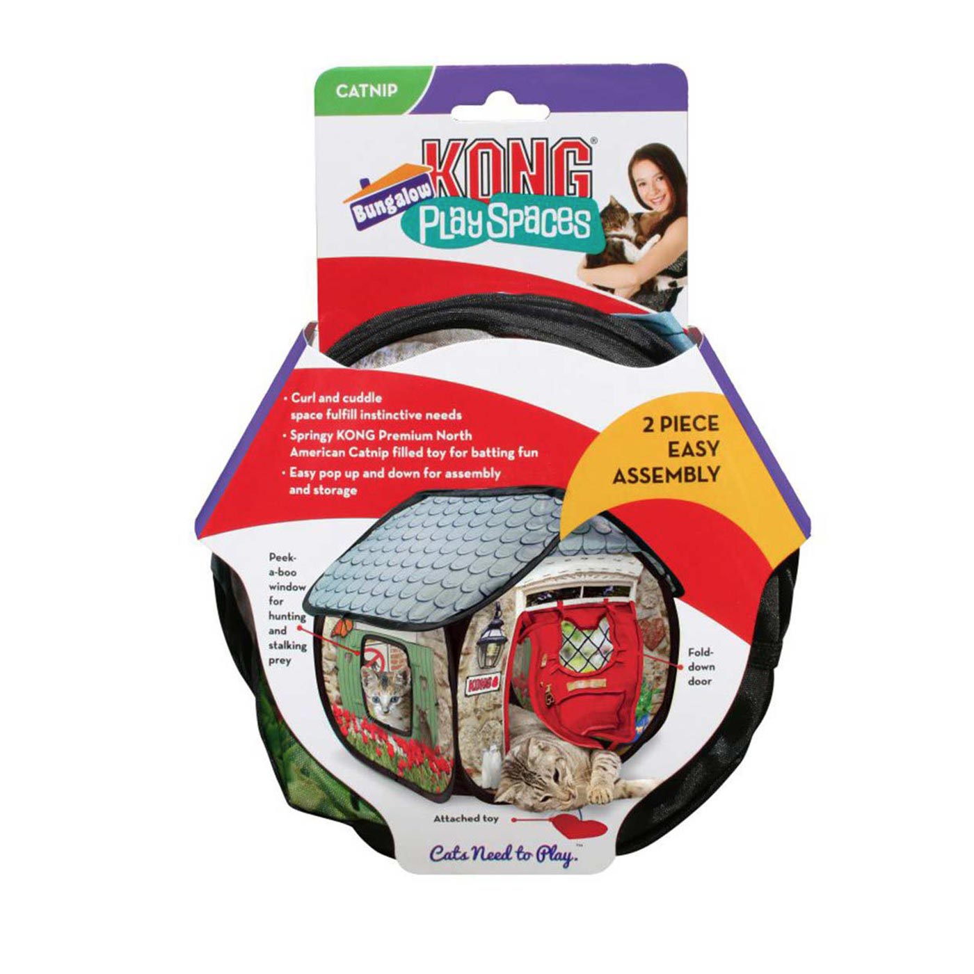 KONG Play Spaces Bungalow - Durable Dog House for Small to Medium Dogs | Indoor/Outdoor Pet Shelter with Chew-Resistant Design | Perfect for Backyard, Patio & Kennel Use
