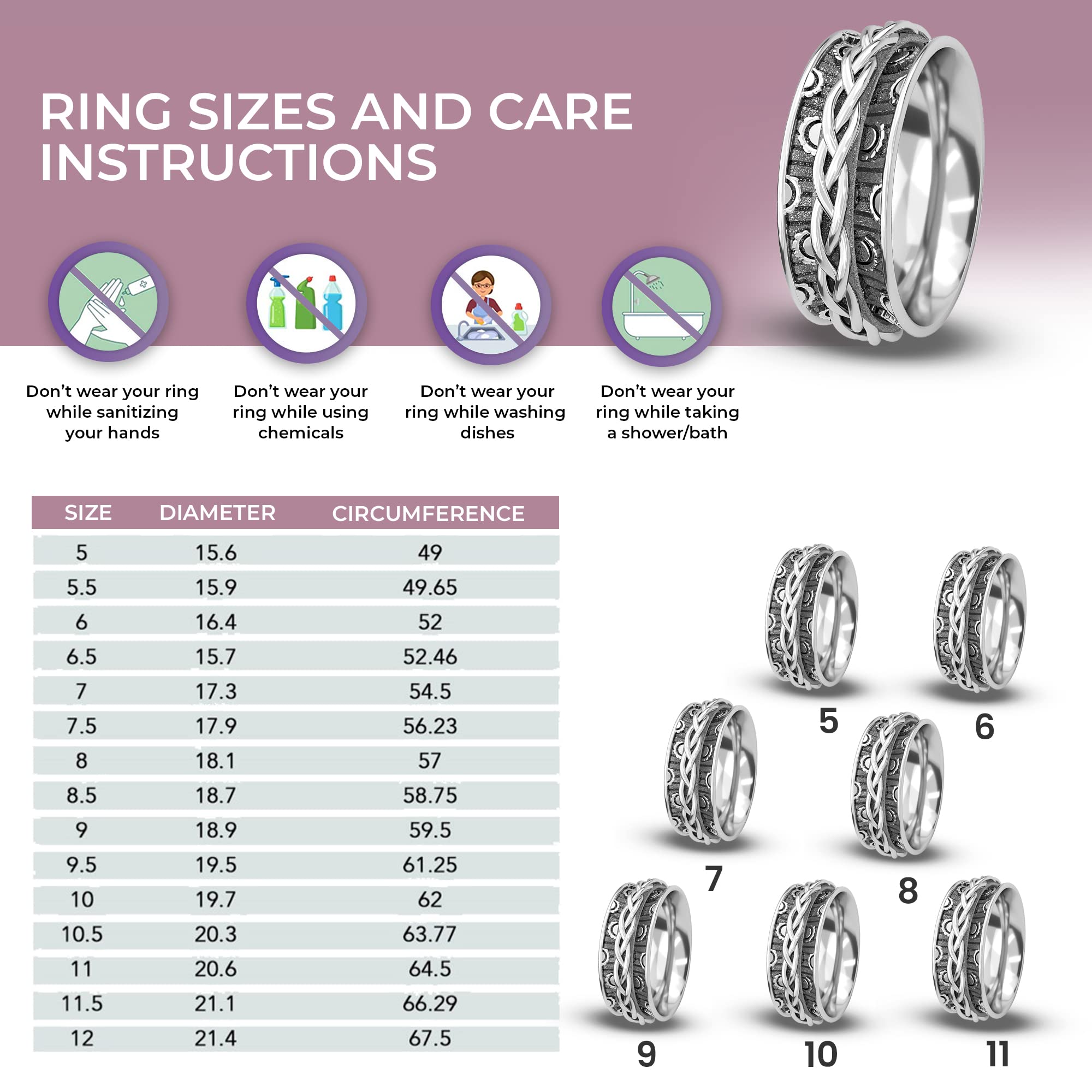 925 Sterling Silver Mom Spinner Ring for Women - Elegant Spinning Jewelry Gift for Mother's Day, Birthday & Anniversary - Perfect for Everyday Wear, Special Occasions & Gift Giving