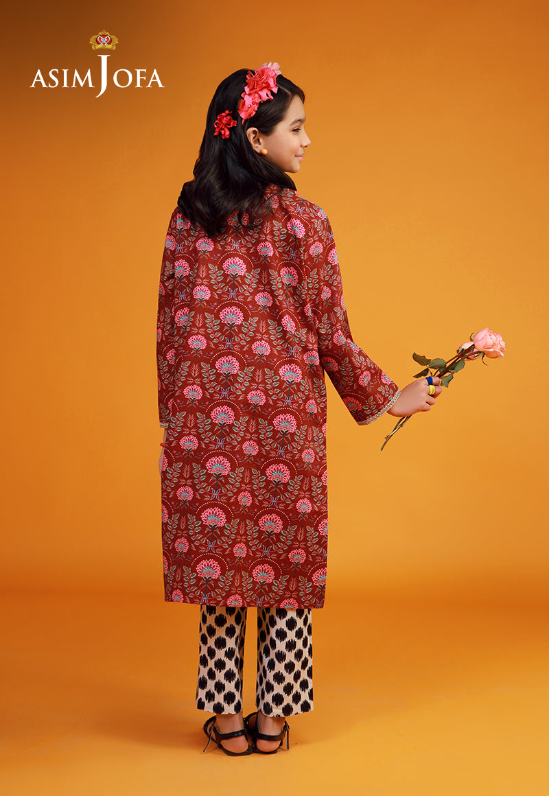 Asim Jofa Cambric Red Stitched Suit - Elegant Formal Wear for Weddings, Parties & Business Events