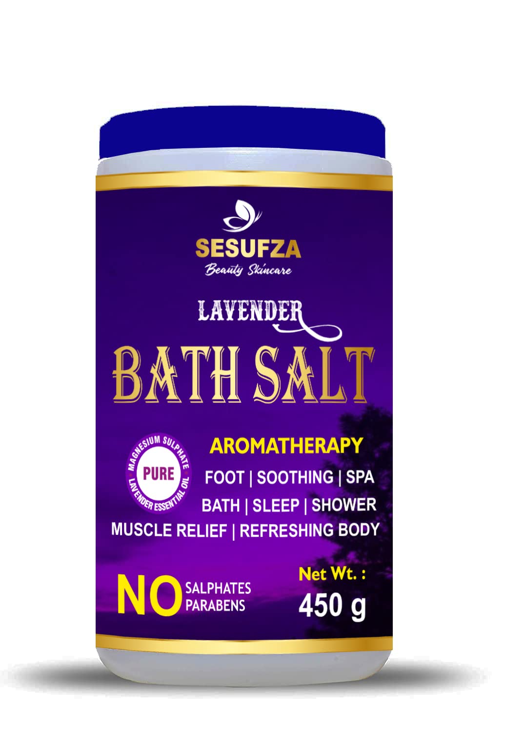 Epsom Salt for Muscle Relief & Pain - 450g Magnesium Sulfate Bath Soak for Relaxation, Foot Soak & Body Refreshment | Perfect for Post-Workout Recovery & Stress Relief