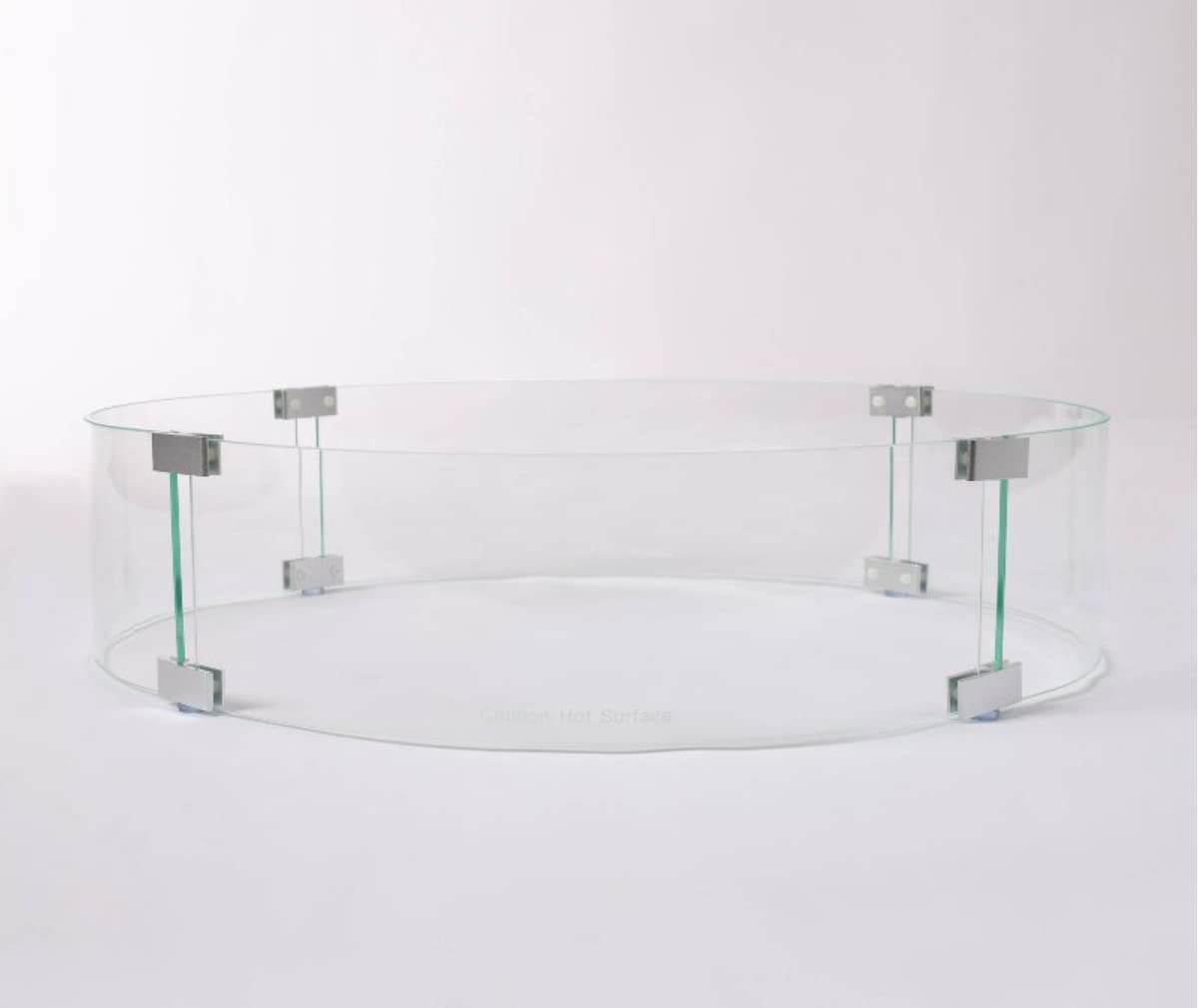 Pyromania 30-Inch Round Glass Wind Guard for Outdoor Fire Pit Tables - Perfect for Patio, Deck, and Backyard Gatherings