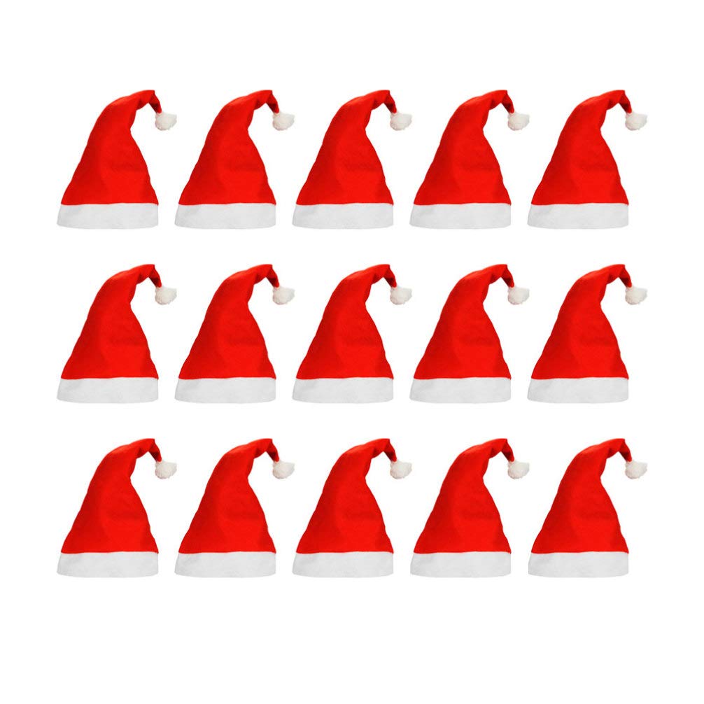 ABOOFAN 15 Pcs Christmas Party Hats - Festive Santa Claus Headdress for Kids & Adults, Thick Holiday Headwear for Xmas Celebrations, Family Gatherings & Office Parties