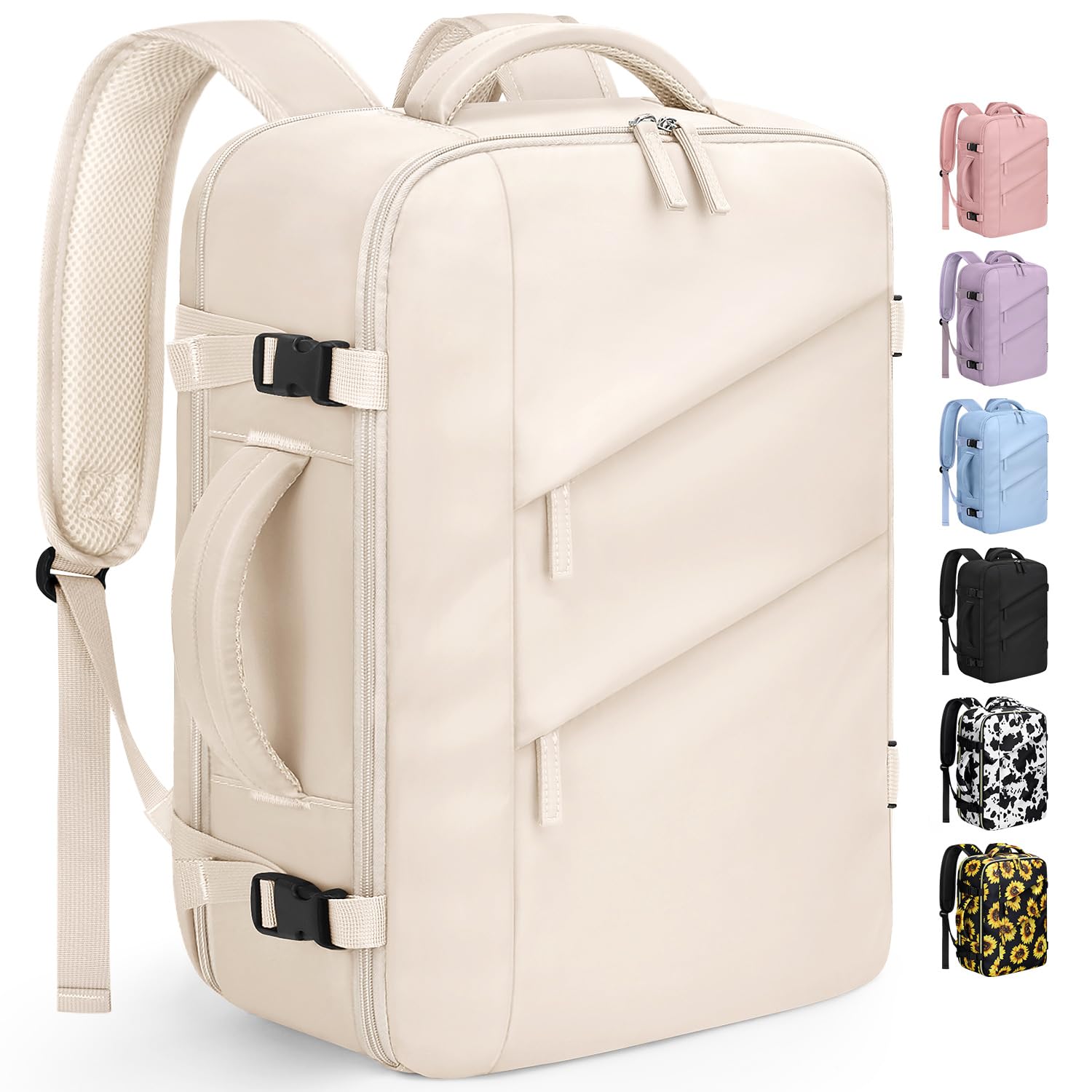Waterproof Travel Backpack for Women & Men - Flight Approved Carry On Laptop Backpack with 15.6