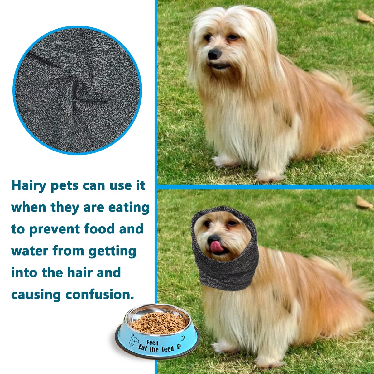 Pattepoint Cat Snood - Cat Grooming Ear Muffs for Noise Protection & Anxiety Relief - Warm Cat Neck & Ears Warmer Headwear - Comfortable & Calming Kitty Ear Protectors - Pet Cat Hoodie in Grey - Perfect for Grooming, Travel & Cold Weather Comfort