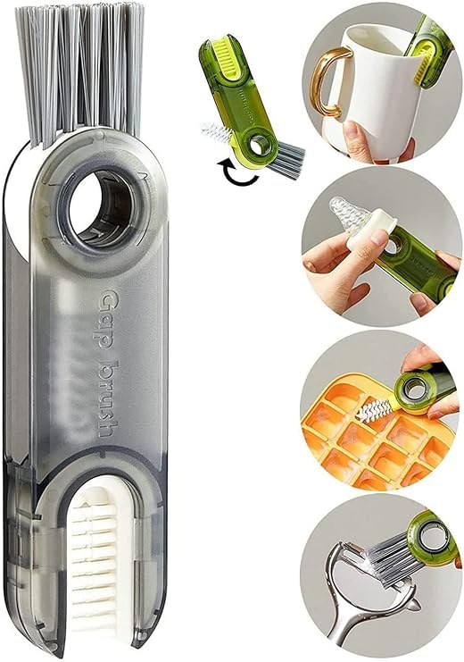 DASOSMI CREATION 3-in-1 Cup Lid Gap Cleaning Brush - Bottle Lid & Straw Cleaner Tool for Tiny Bottles, Cups & Crevices - Perfect for Baby Bottles, Travel Mugs & Hard-to-Reach Spots
