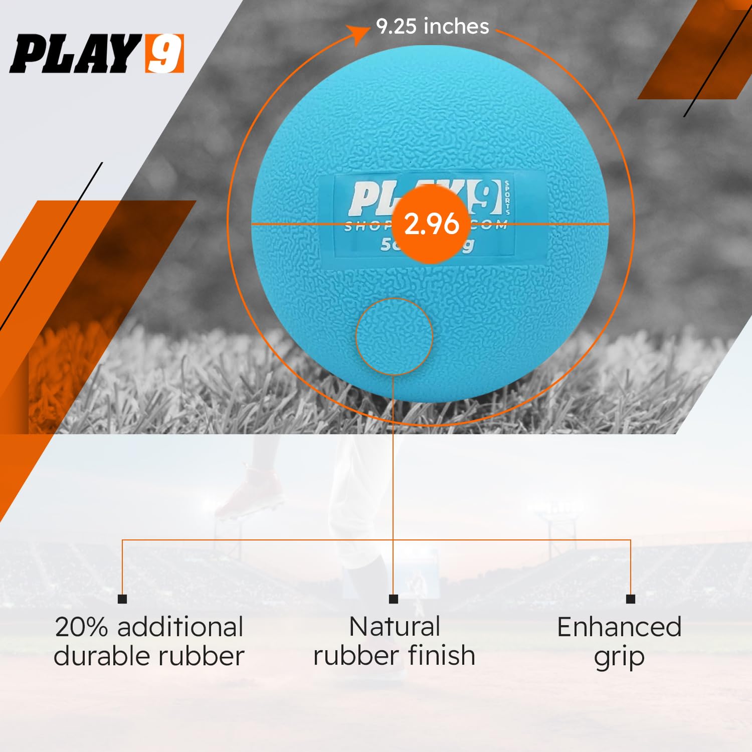 SHOP PLAY 9 - Premium Plyometric Baseballs for Strength & Velocity Training | Weighted Training Balls for Baseball Players | Textured Grip for Arm Care & Throwing Practice | Perfect for Baseball Drills, Pitching Workouts & Rehabilitation Exercises