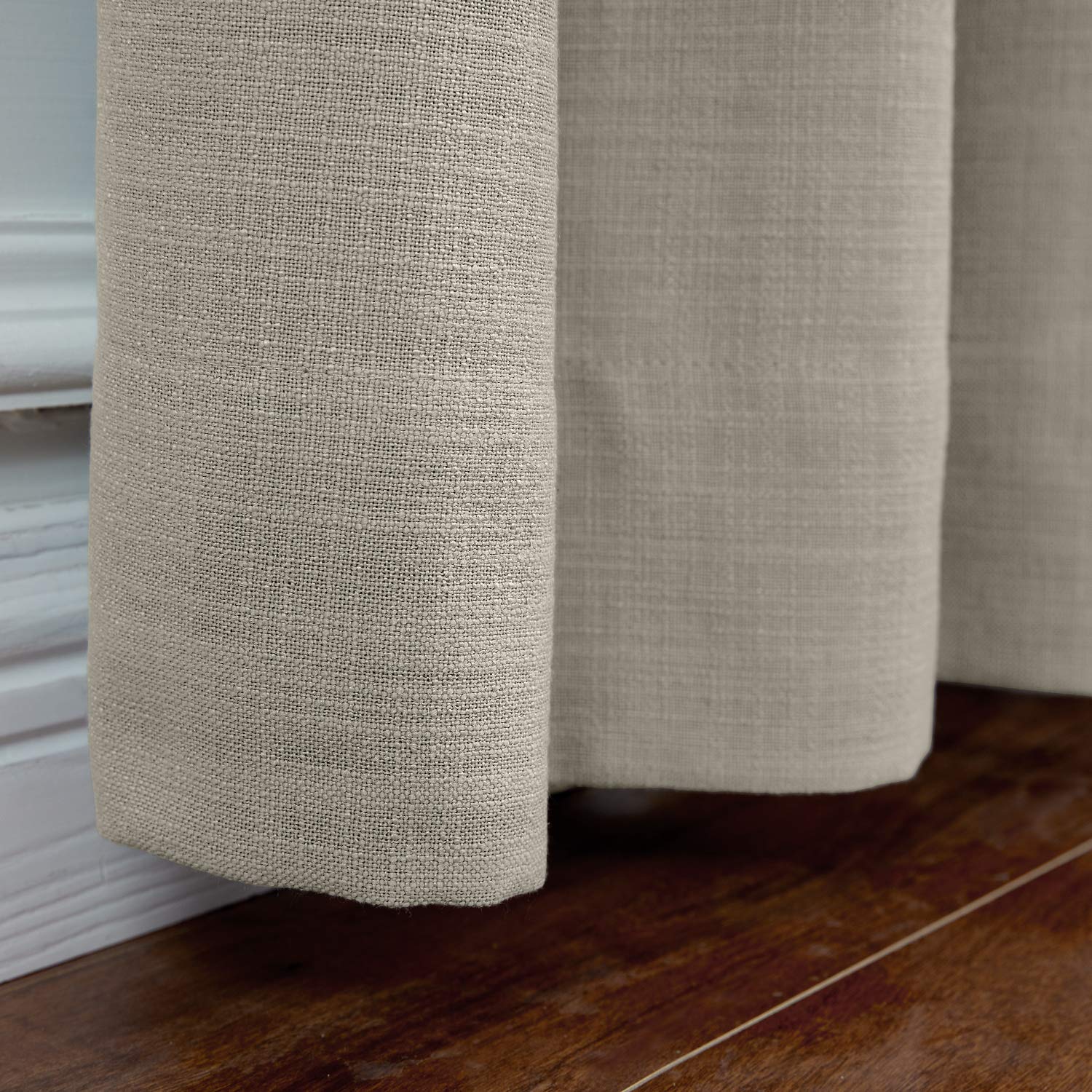 Frelement Breathable Faux Linen Blackout Curtains - Noise Reducing Rod Pocket & Back Tab Drapes for Bedroom, Living Room, Office - 100