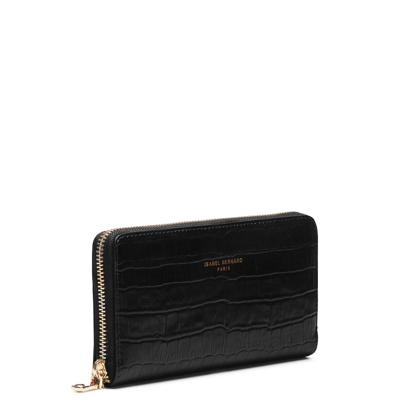 Isabel Crocodile Embossed Black Calfskin Leather Handbag and Wallet Set for Women - Perfect for Work, Travel & Evening Events