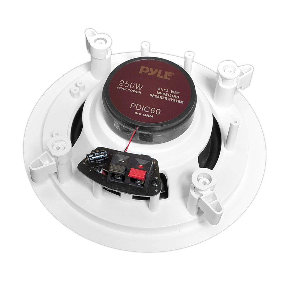 Pyle PWPBT67 Bluetooth Receiver Wall Mount & In-Wall Audio Control System with PDIC60 6.5'' In-Wall/Ceiling Midbass Speakers Pair - Perfect for Home Theater, Multi-Room Audio & Smart Home Integration