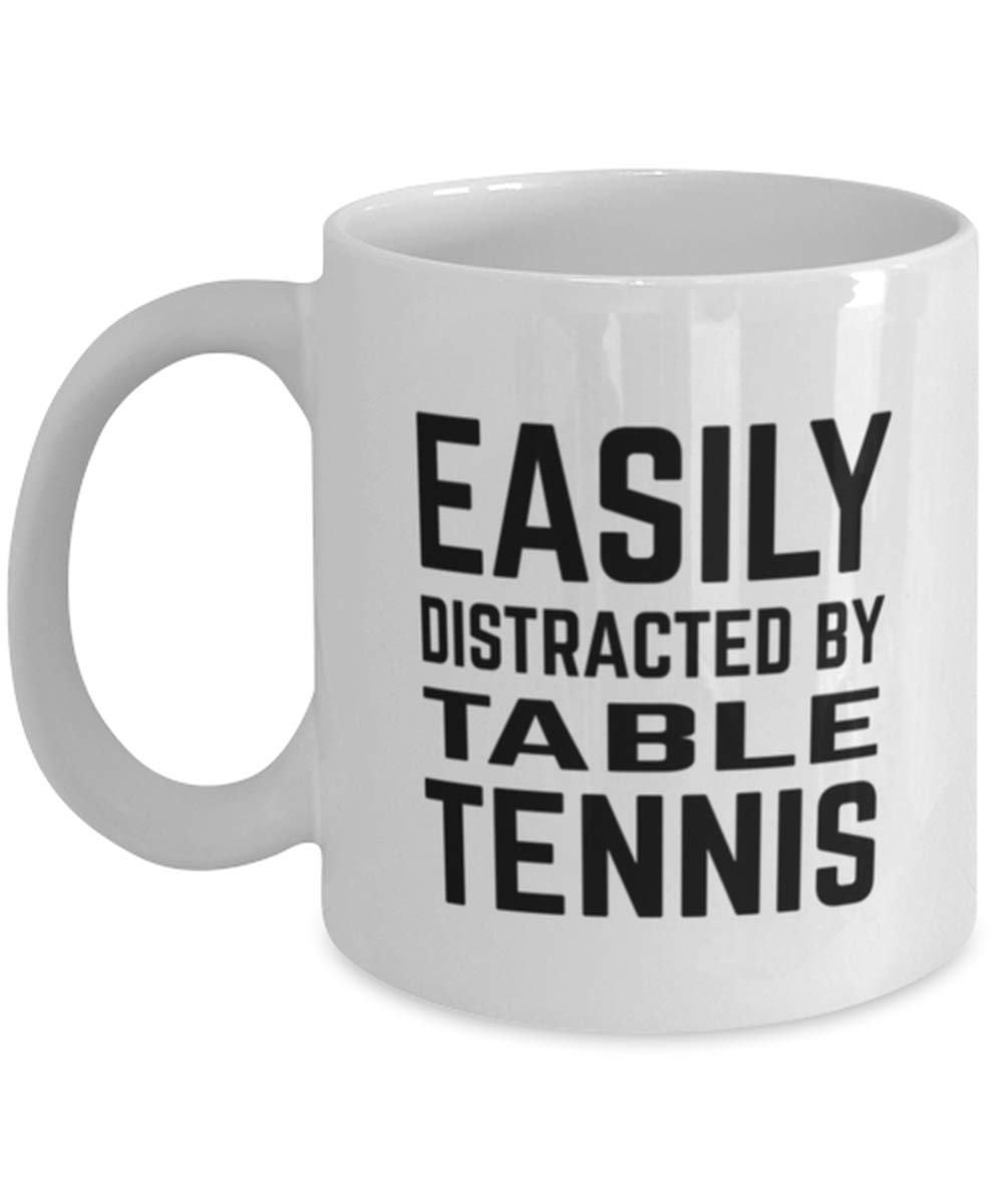 Funny Ping Pong Coffee Mug - 11oz White Ceramic Cup with Table Tennis Design - Perfect Gift for Ping Pong Lovers & Coffee Drinkers - Great for Office, Home, or Sports Club Use
