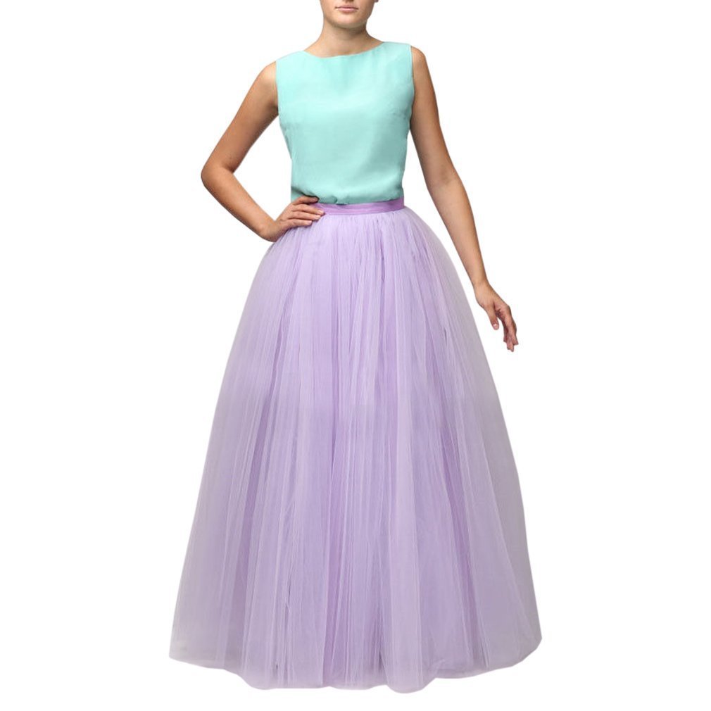 Elegant Women's Long Tutu Tulle Skirt - A-Line Floor Length Ballet Skirt for Wedding, Party & Special Occasions | Perfect for Bridesmaids, Prom, Quinceañera & Photo Shoots