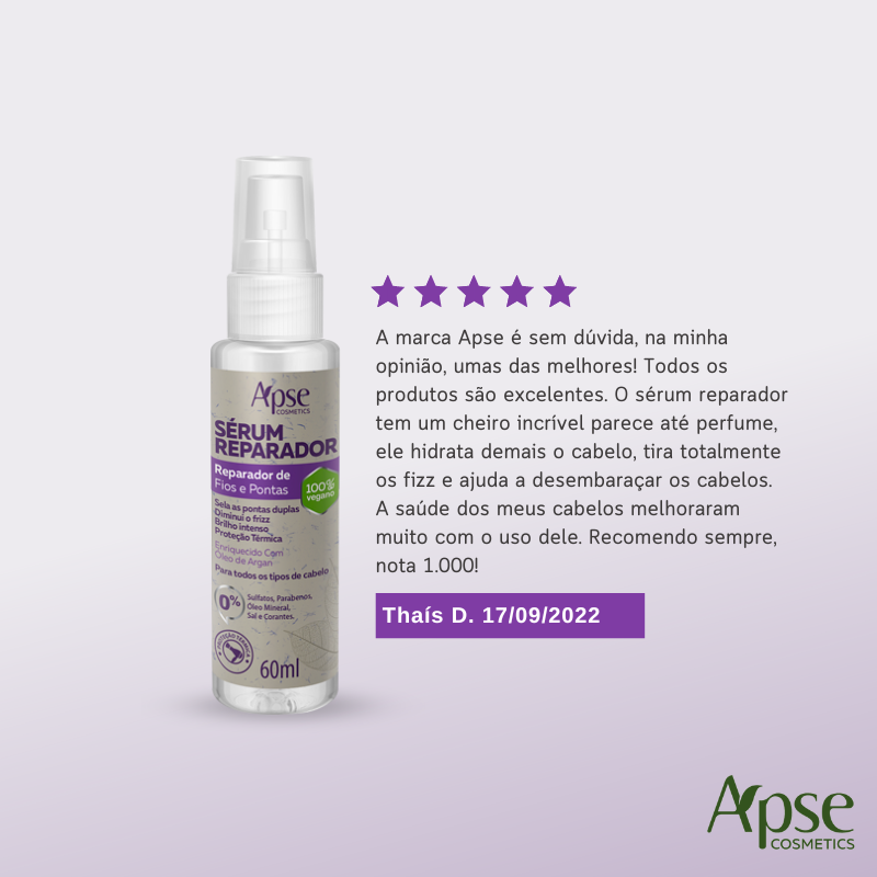 Apse Cosmetics Repairing Serum - 2 fl oz Conditioning Action for Damaged Hair - Hydrate & Strengthen for Salon-Quality Results at Home
