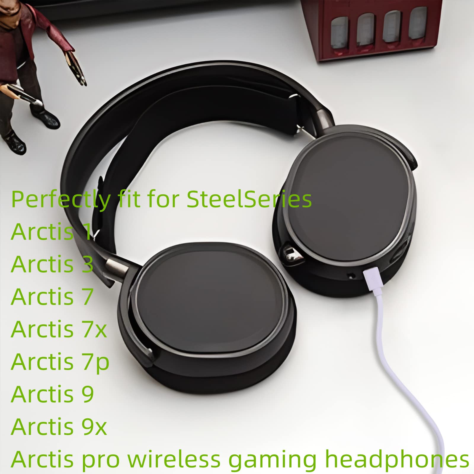 6ft SteelSeries Arctis 9X/7X/7P/7/3/1/Pro Wireless Gaming Headset Charging Cable Replacement - White | Compatible with Multiple Models | Perfect for Gaming, Streaming & Home Office Use