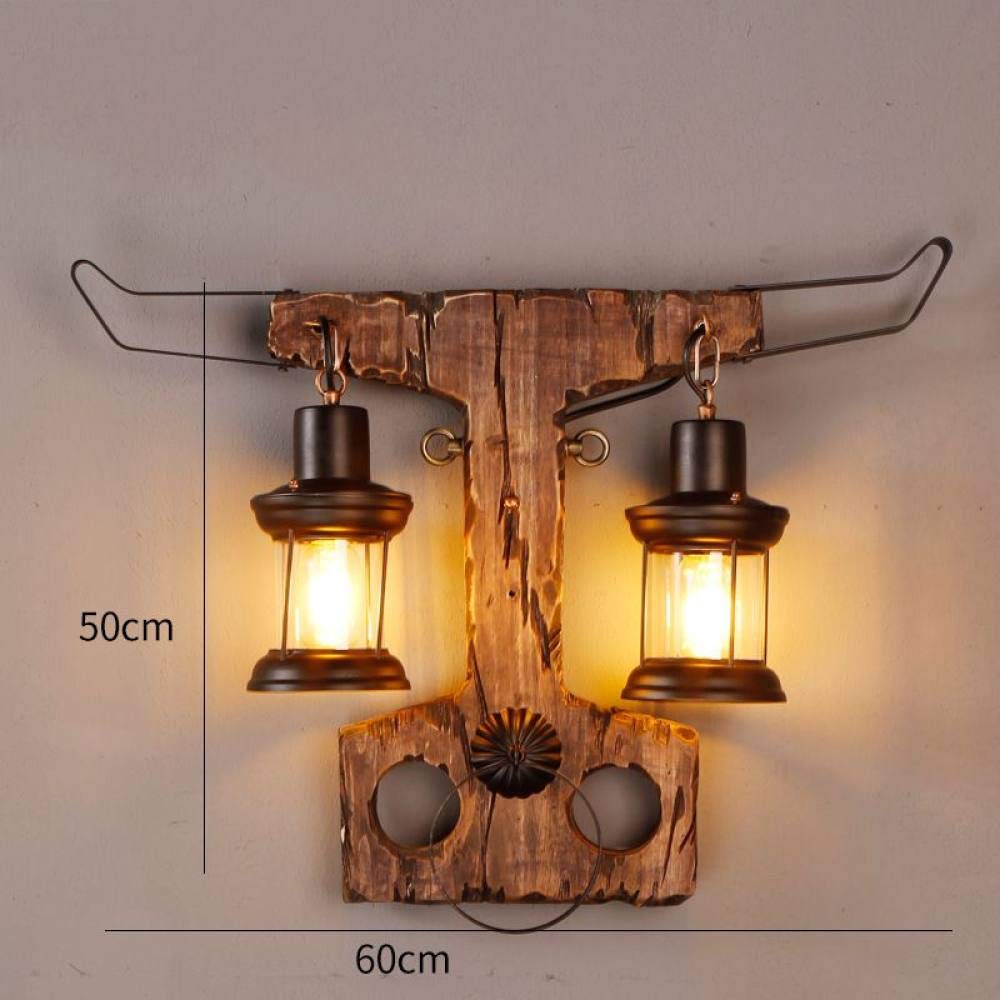 Vintage Industrial Wall Sconce Lights - Retro Leaf Shaped Wall Lighting Fixture with E14 Bulb for Bedside, Restaurant, Living Room & Bedroom | Perfect for Ambient Lighting and Home Decor