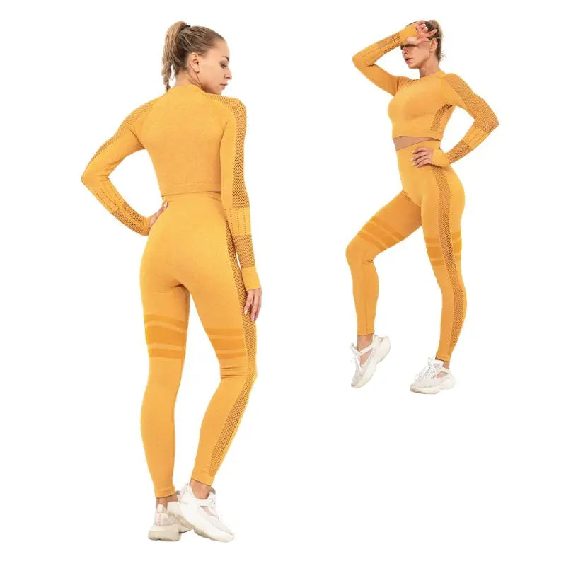 Women's Cropped Yoga Top & Shorts Set - Breathable Workout Outfit for Gym, Running & Lounge Wear | Perfect for Yoga, Pilates & Fitness Training