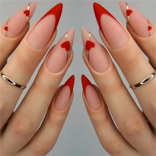 Matte French Rose Red with Heart A01
