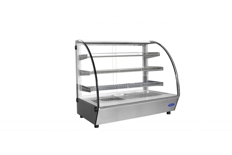 Atosa CHDC 44 Commercial Countertop Heated Curved Glass Display Case - Perfect for Bakeries, Delis & Cafes to Showcase Fresh Pastries & Sandwiches