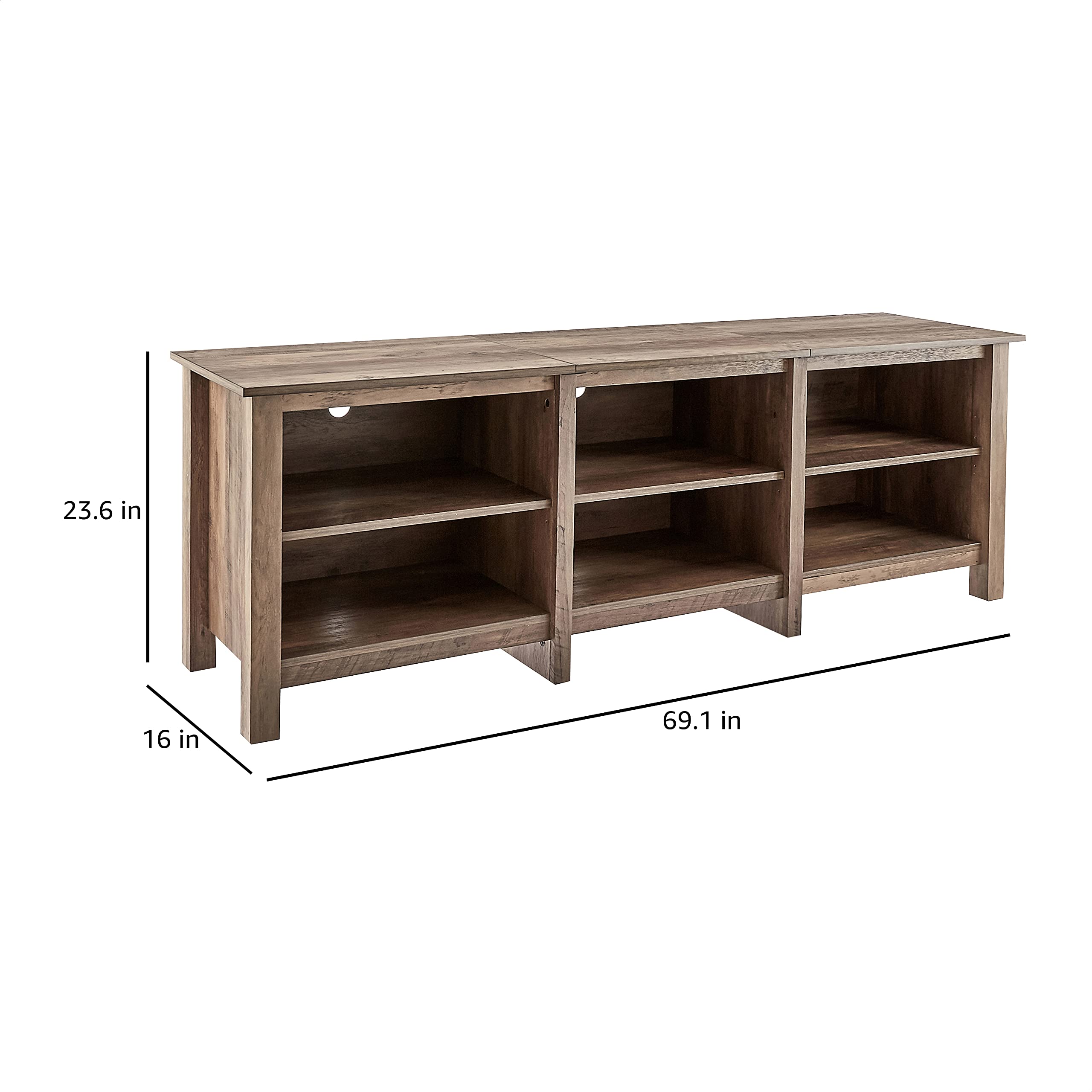Rustic Oak TV Stand 70 Inch - Modern Entertainment Center with Storage for Living Room, Bedroom & Home Theater | ROCKPOINT Media Console