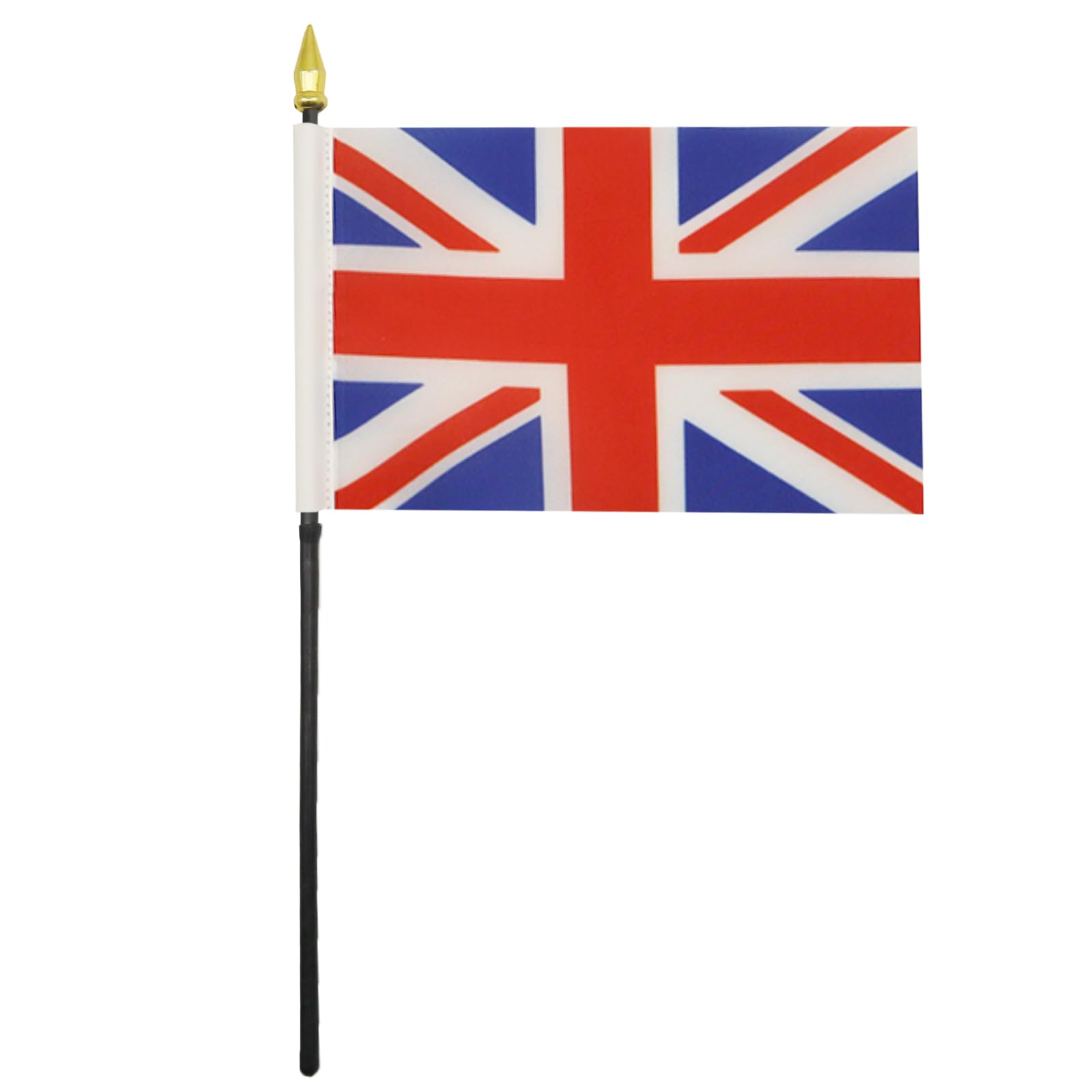 AZ FLAG United Kingdom Mini Desk Flag 4'' x 6'' (15 x 10 cm) - British Office Banner with 10'' Golden Spear Pole - 100% Polyester - Perfect for Office Decor, Home Display & International Events