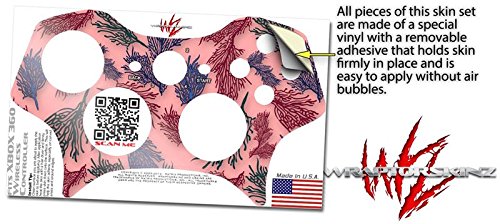XBOX 360 Controller Skin - Floating Coral Pink Decal for Gaming Protection